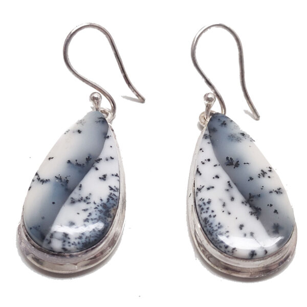 Merlinite Teardrop Sterling Silver Earrings