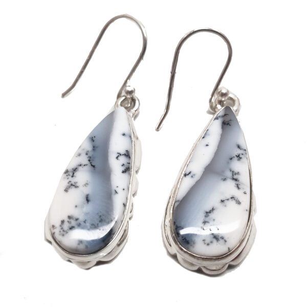 Merlinite Teardrop Sterling Silver Earrings