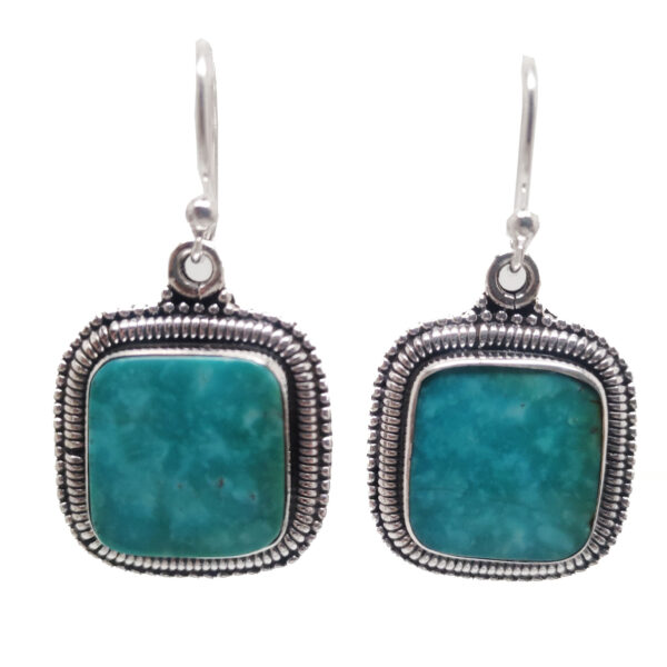 Turquoise Square Sterling Silver Earrings