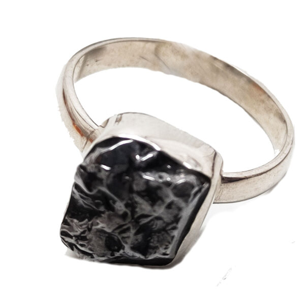 Meteorite Sterling Silver Ring; size 8 1/2