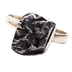 Meteorite Sterling Silver Ring; size 8 1/2