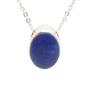 Lapis Lazuli Sterling Silver Slider Pendant with Chain