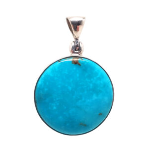 Turquoise Round Sterling Silver Pendant