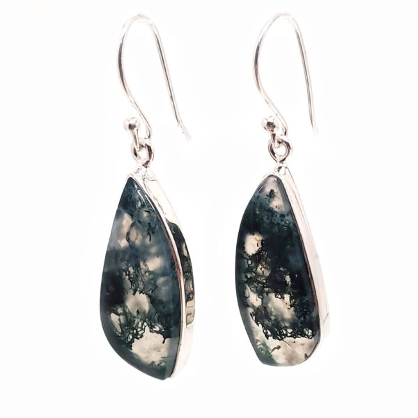 Moss Agate Sterling Silver Earrings - Image 2