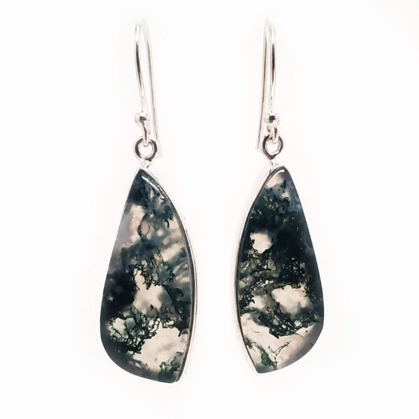 Moss Agate Sterling Silver Earrings