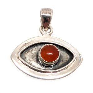 Carnelian Eye Sterling Silver Pendant