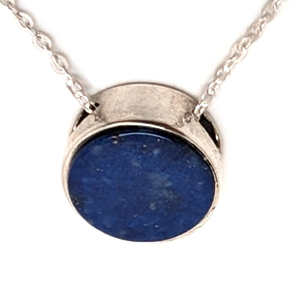 Lapis Lazuli Round Sterling Silver Slider Pendant
