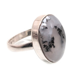 Merlinite Oval Sterling Silver Ring; size 9 1/4