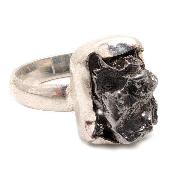 Meteorite Campo Del Cielo Sterling Silver Ring; size 5 1/2