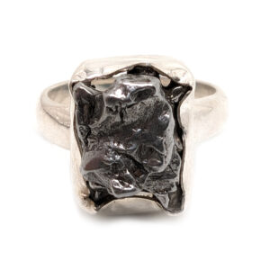 Meteorite Campo Del Cielo Sterling Silver Ring; size 5 1/2