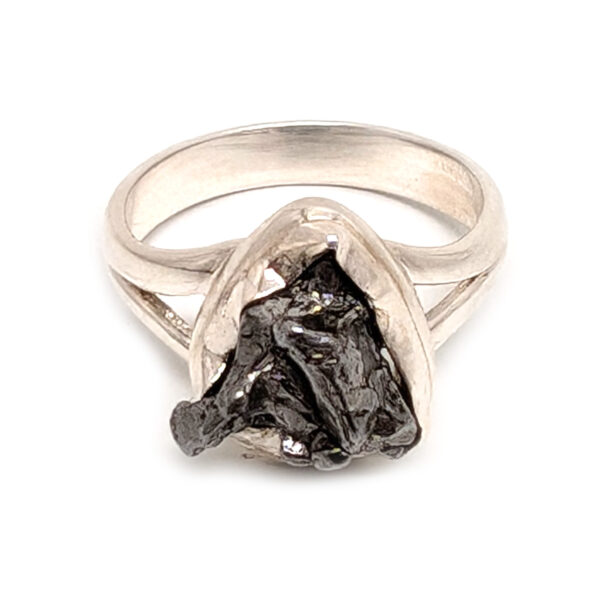 Meteorite Campo Del Cielo Sterling Silver Ring; size 8