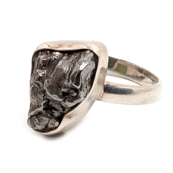 Meteorite Campo Del Cielo Sterling Silver Ring; size 9 1/2