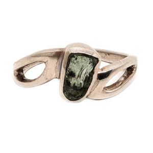 Moldavite Sterling Silver Ring; size 6