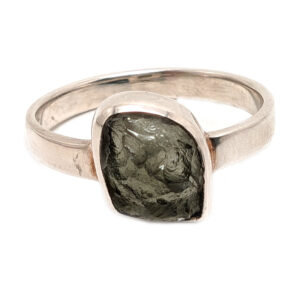 Moldavite Sterling Silver Ring; size 8