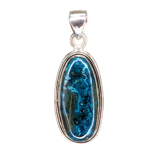 Shattuckite Oval Sterling Silver Pendant