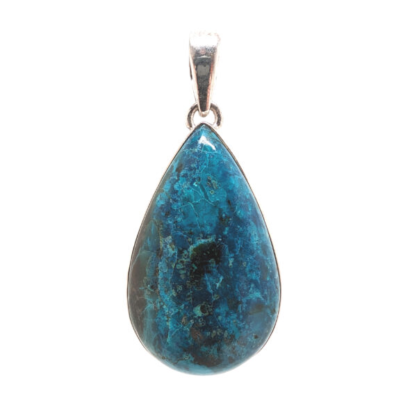 Shattuckite Teardrop Sterling Silver Pendant