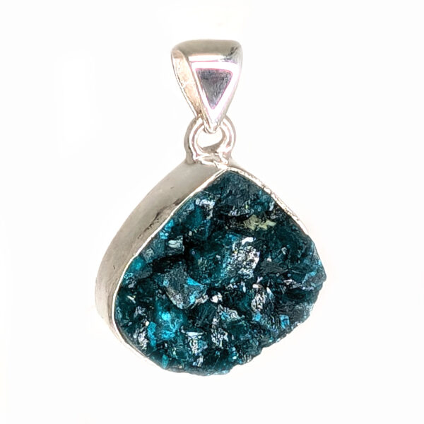 Dioptase Teardrop Sterling Silver Pendant - Image 2