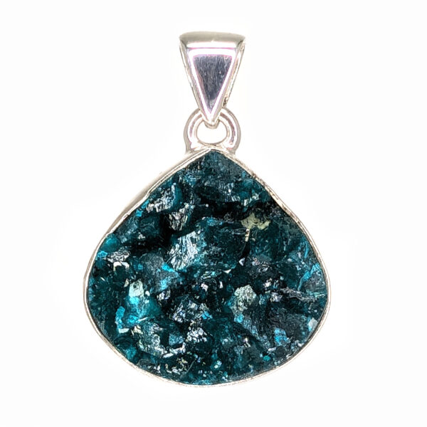 Dioptase Teardrop Sterling Silver Pendant