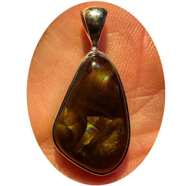 Fire Agate Sterling Silver Pendant