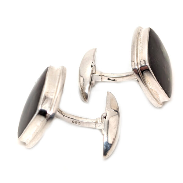 Ammolite Fossil Sterling Silver Cufflinks - Image 2