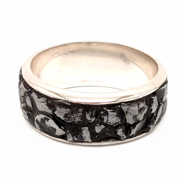 Meteorite Sterling Silver Ring Campo Del Cielo