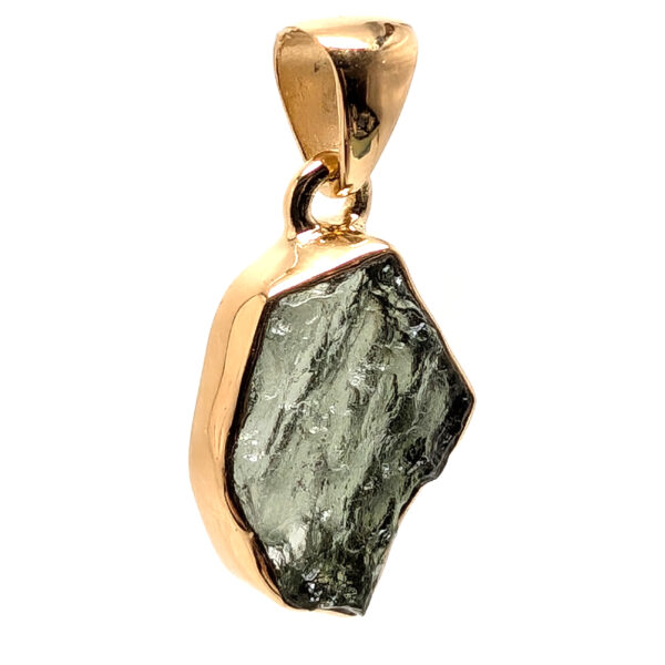 Moldavite Gold Vermeil Pendant - Image 2