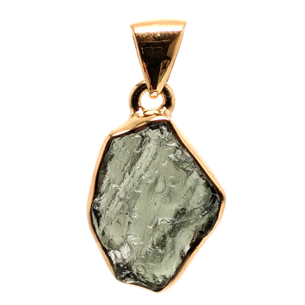 Moldavite Gold Vermeil Pendant