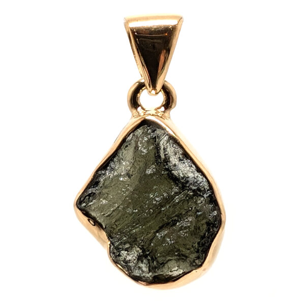 Moldavite Gold Vermeil Pendant