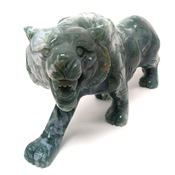 Moss Agate Lioness Carving - Image 2