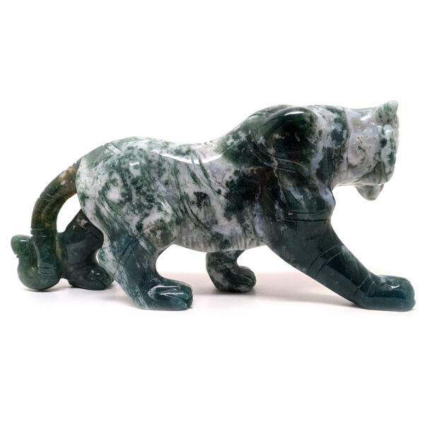 Moss Agate Lioness Carving - Image 3