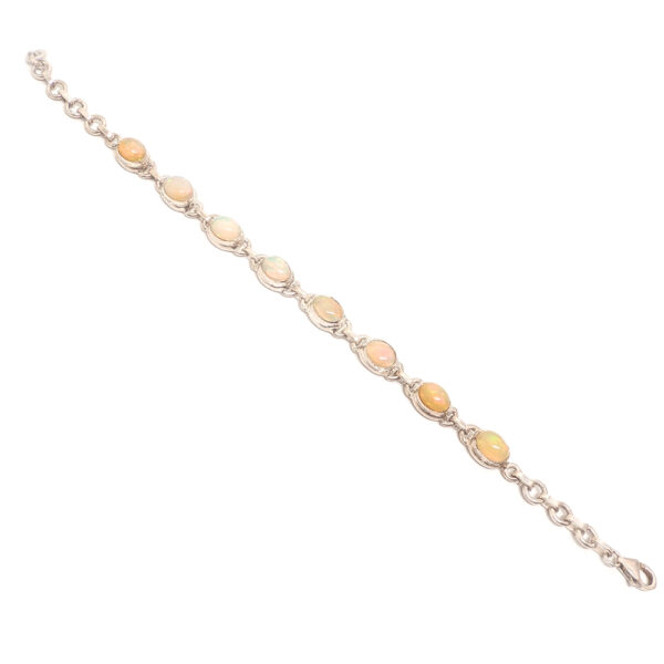 Ethiopian Opal Oval Sterling Silver Bracelet - Image 2