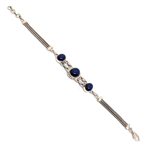 Lapis Lazuli Oval Sterling Silver Bracelet - Image 2
