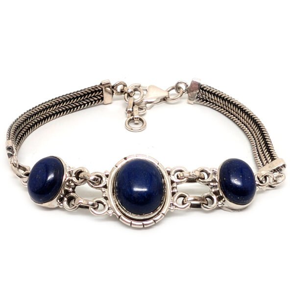 Lapis Lazuli Oval Sterling Silver Bracelet