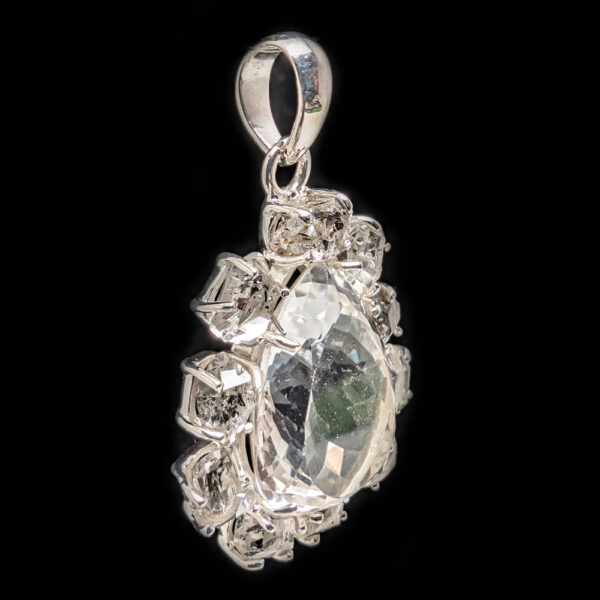 Pakimer Diamond & Clear Quartz Sterling Silver Pendant - Image 2