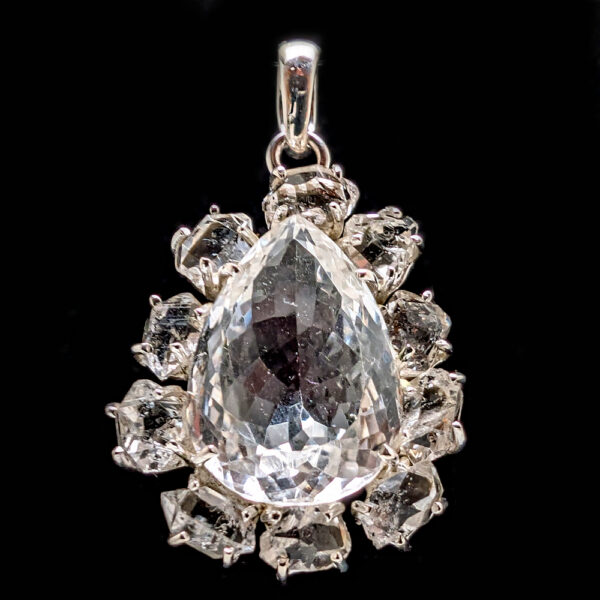 Pakimer Diamond & Clear Quartz Sterling Silver Pendant