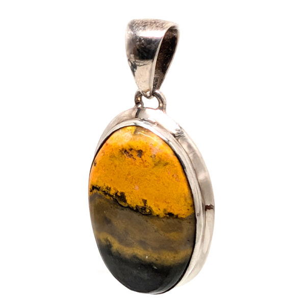 Bumblebee Jasper Oval Sterling Silver Pendant - Image 2