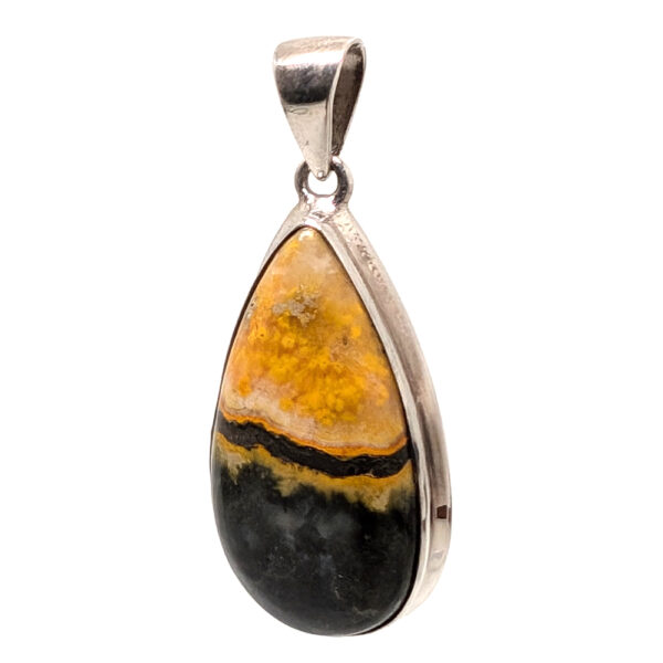 Bumblebee Jasper Teardrop Sterling Silver Pendant - Image 2
