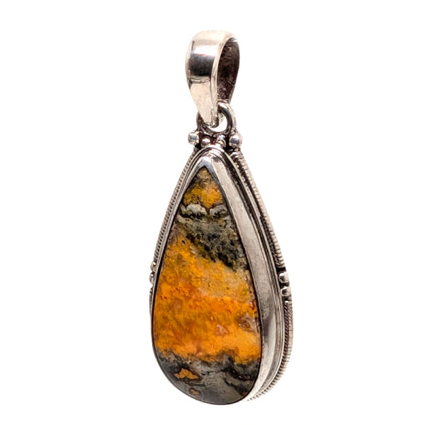 Bumblebee Jasper Teardrop Sterling Silver Pendant - Image 2