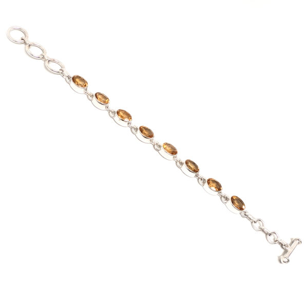 Citrine Oval Faceted Sterling Silver Bracelet - Image 2