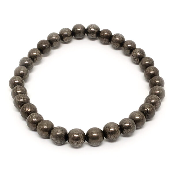 Pyrite Round Bead Bracelet