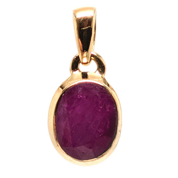 Ruby Faceted Oval Gold Vermeil Pendant
