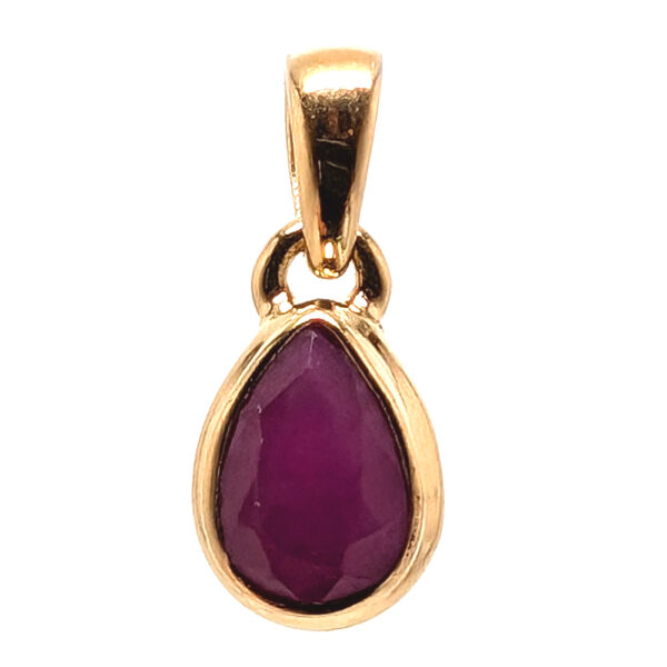 Ruby Faceted Teardrop Gold Vermeil Pendant
