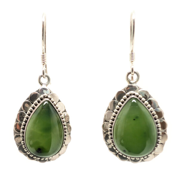 Jade Teardrop Sterling Silver Earrings