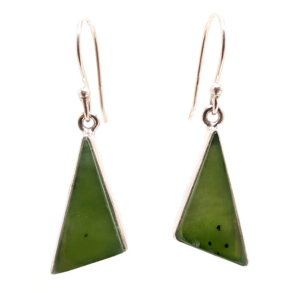 Jade Triangle Sterling Silver Earrings