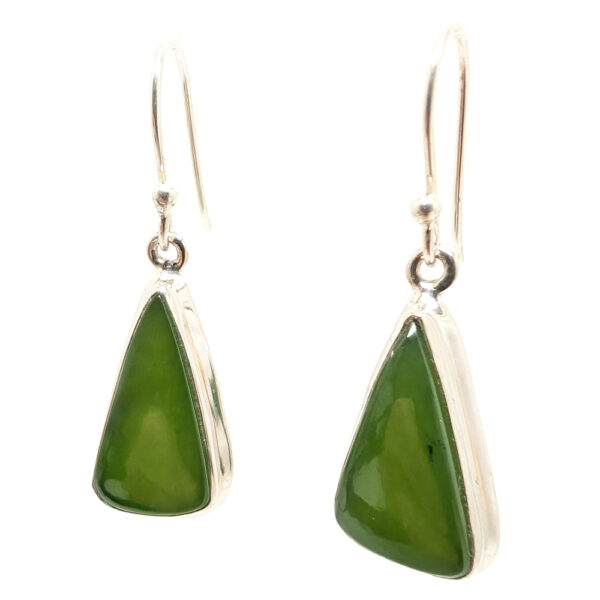 Jade Triangle Sterling Silver Earrings - Image 2