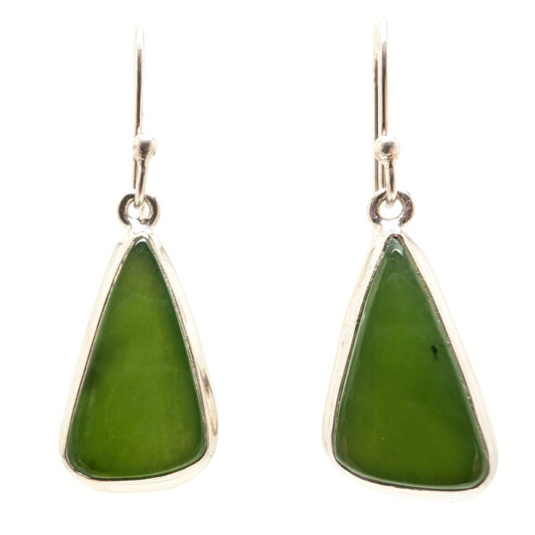 Jade Triangle Sterling Silver Earrings