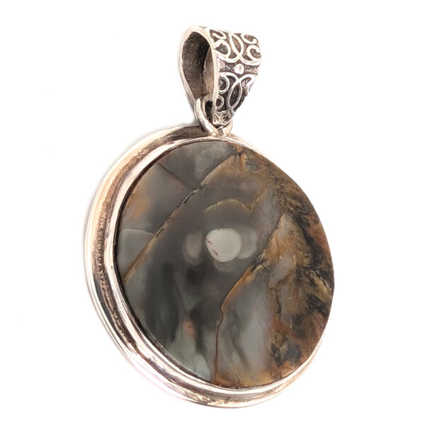 Morrisonite Round Sterling Silver Pendant