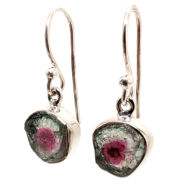 Watermelon Tourmaline Sterling Silver Earrings - Image 2