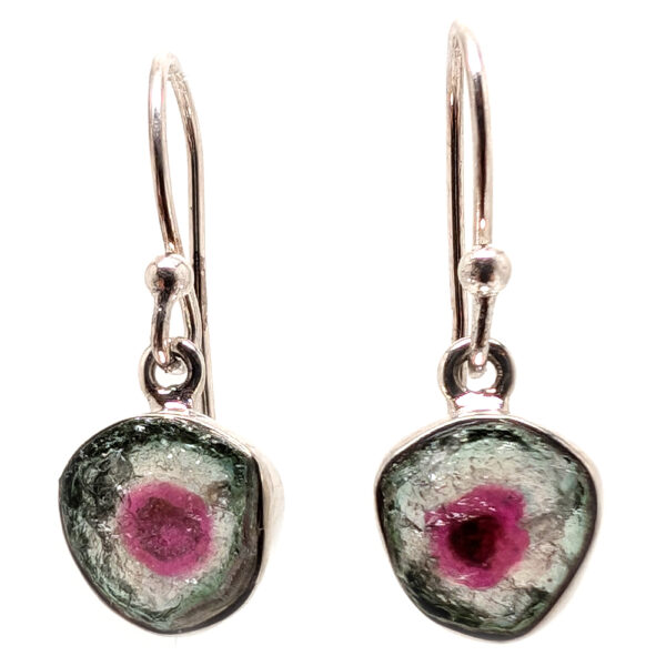 Watermelon Tourmaline Sterling Silver Earrings