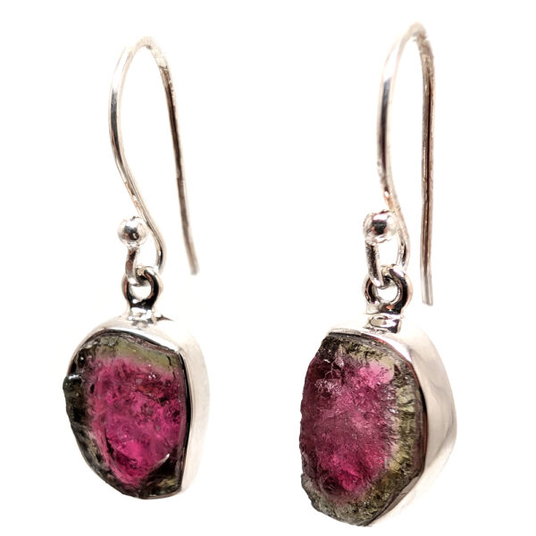 Watermelon Tourmaline Sterling Silver Earrings - Image 2